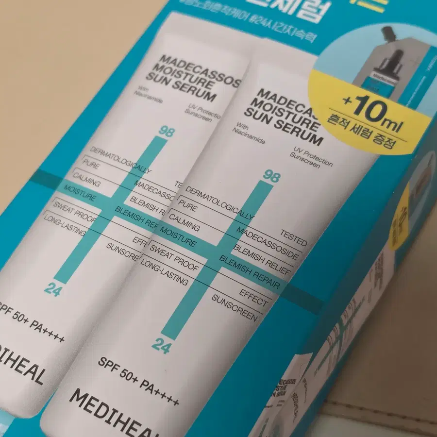 메디힐 수분선세럼 기획세트 50ml 두개입+흔적세럼10ml 미개봉 새상품