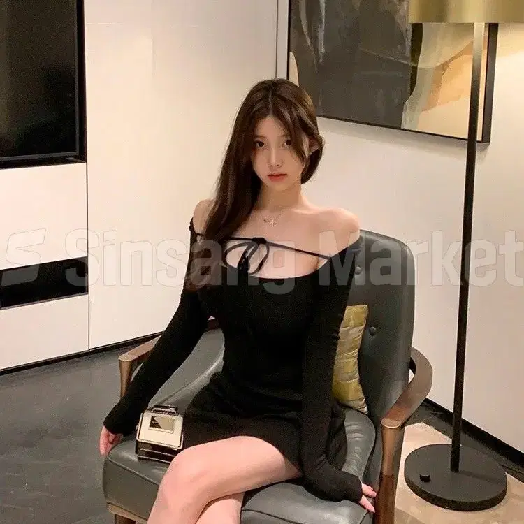 [빠른발송] 섹시 오프끈 원피스