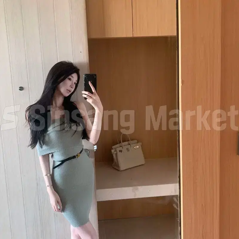 [빠른발송] 슬림 오프숄더 벨트 원피스 하객룩 파티 오피스룩
