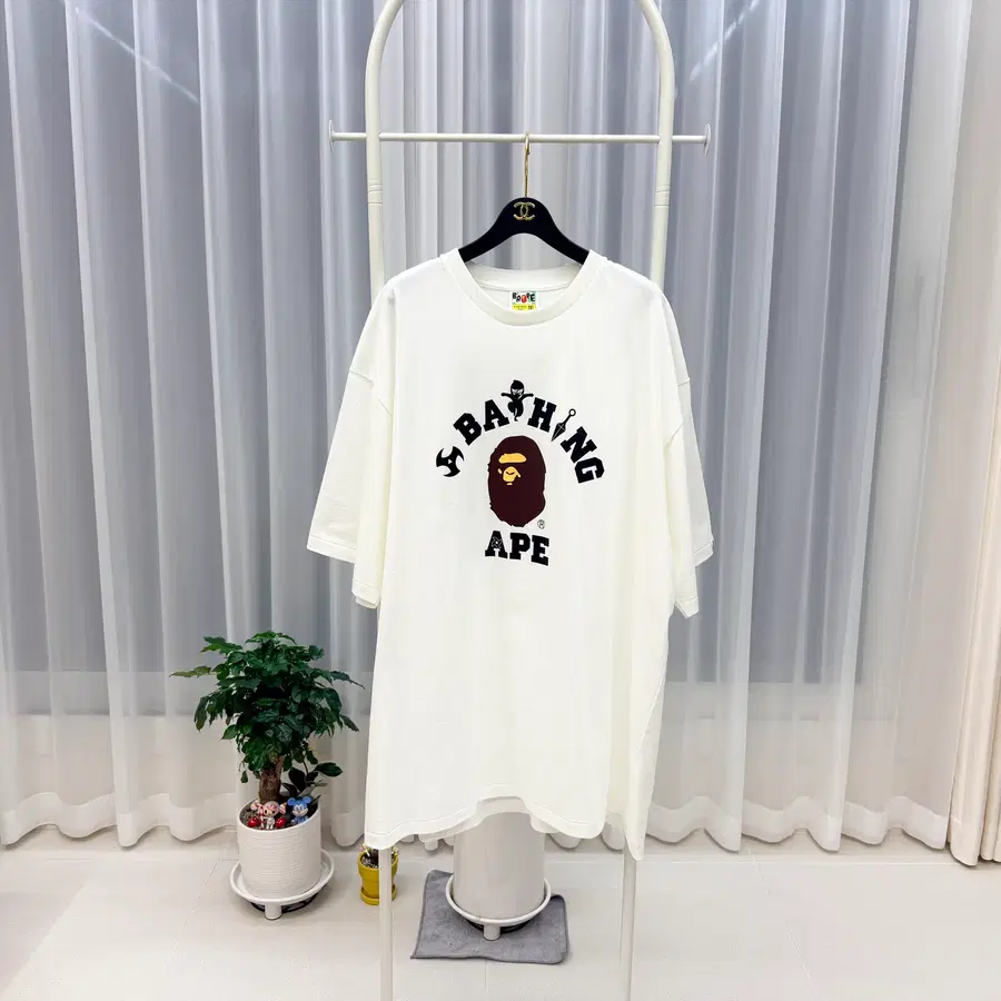 [3XL] 베이프 닌자 컬리지 티셔츠 화이트