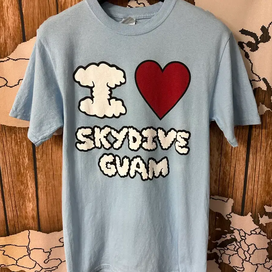 스카이다이브 괌 I LOVE GUAM 아메리칸 빈티지 반팔 티셔츠