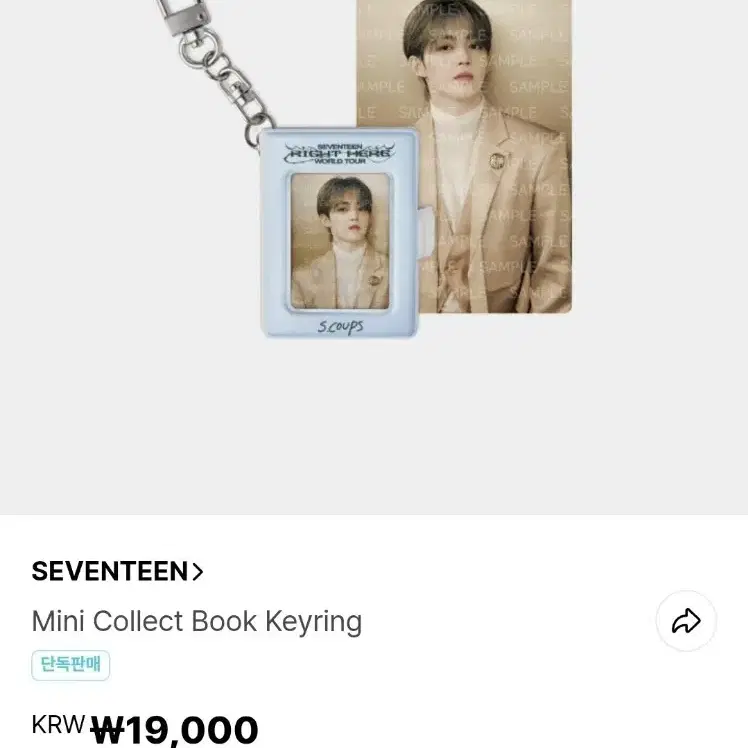 세븐틴 미니 콜렉트북 키링 승관 엠디 투어머치