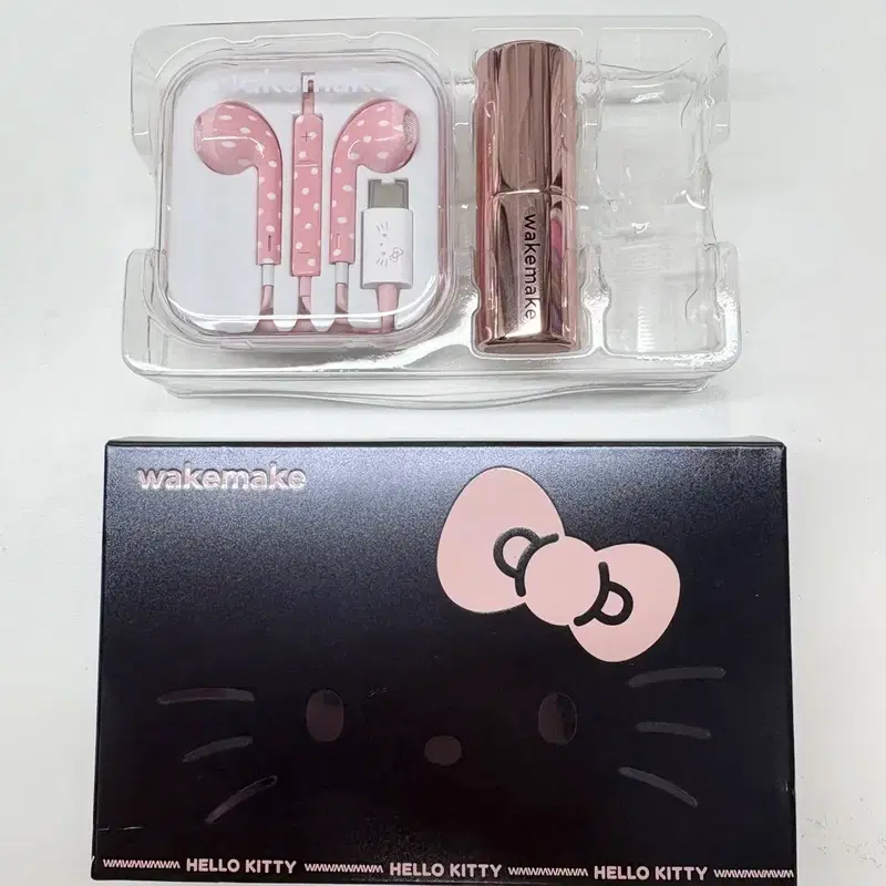 웨이크메이크 헬로키티 콜라보 이어폰 헬시 글로우 밤