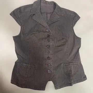 CORDIER 블라우스 브라운 베스트 버튼 위시코어