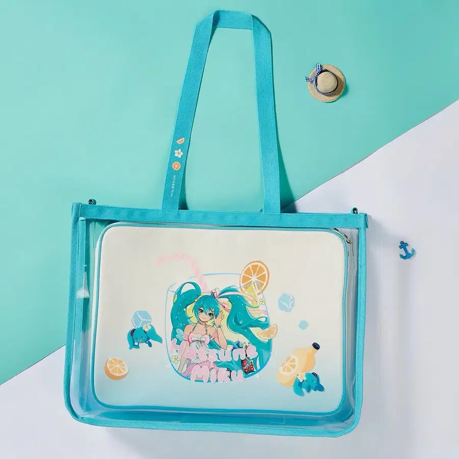 보컬로이드 하츠네 미쿠 태닝 미쿠 수영복 한여름 크로스백 가방 아이패드 파우치 멀티가방 세트 특전 캔뱃지