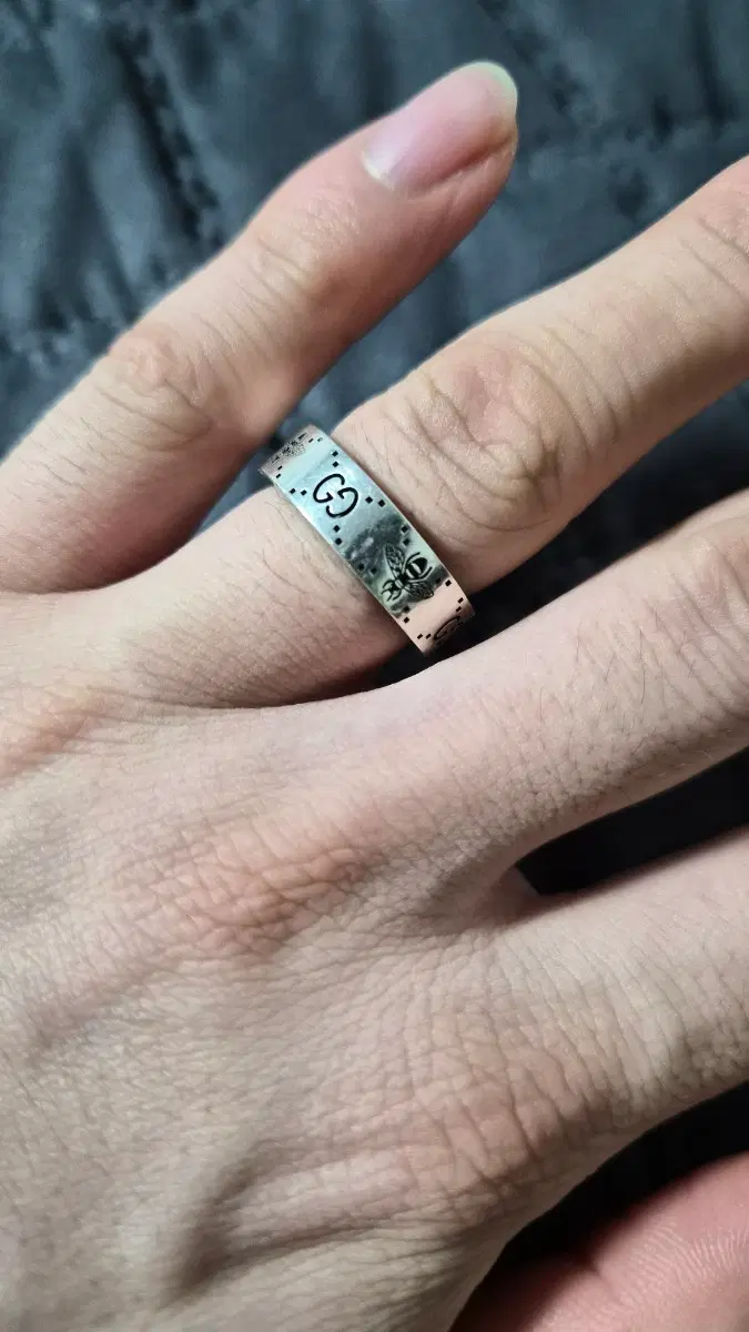 구찌 꿀벌 실버 반지