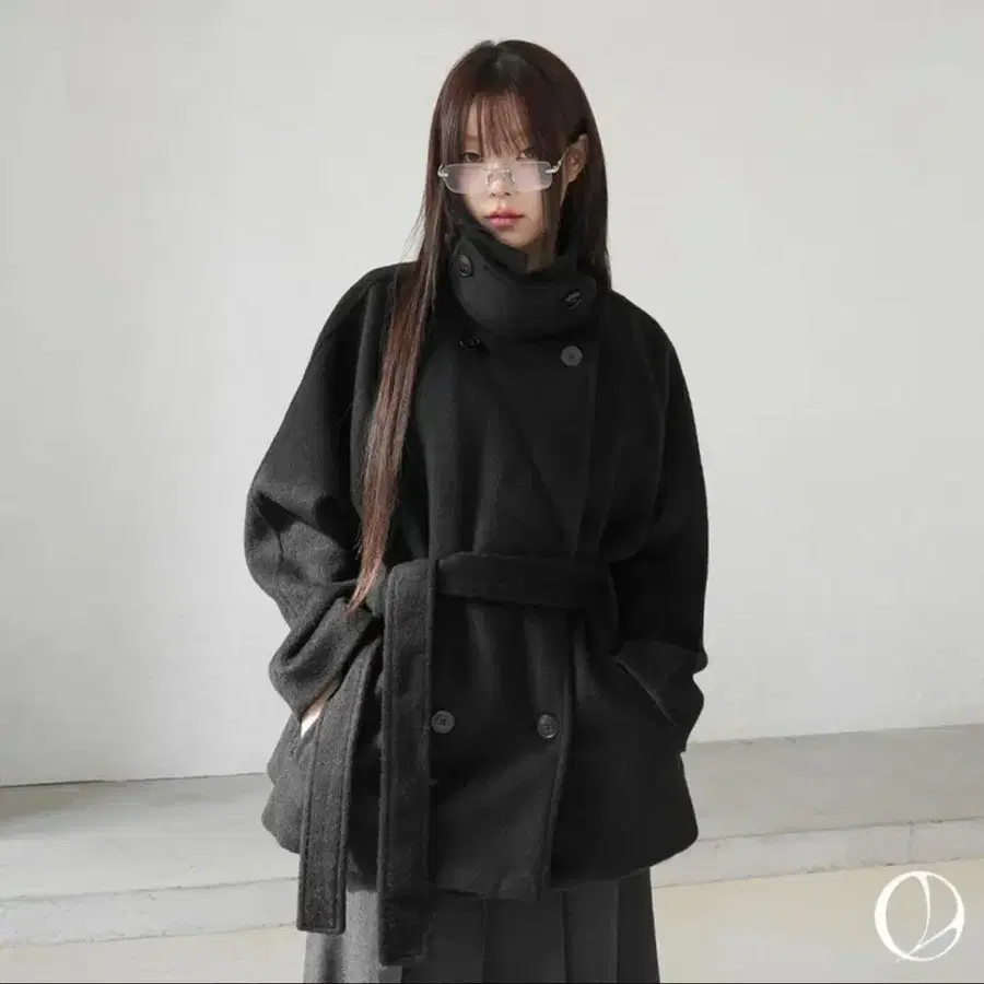 바이너리원 로엘더 벨트 울코트 하프코트
