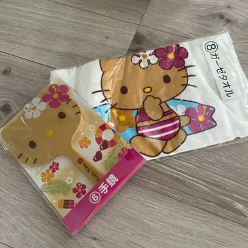 산리오 뽑기 헬로키티 손거울 거즈 타월 일광화상 키티