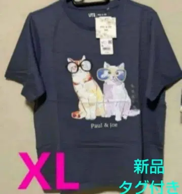 유니클로 티셔츠 폴앤조 T셔츠 상의 UNIQLO 새상품 고양이 XL