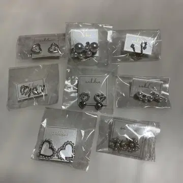 미사용 새상품 앙셰리옹 요시다 아카리 실버 귀걸이 8점 세트