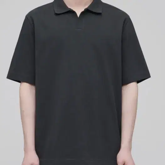 [XXL] 무신사스탠다드 슬릿 넥 피케 폴로 셔츠 다크 그레이