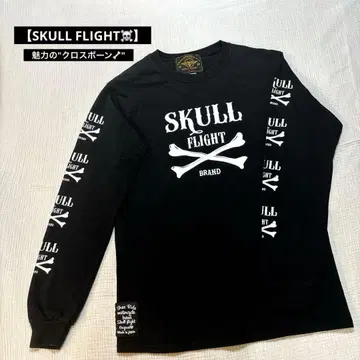 SKULL FLIGHT 스컬 플라이트 소매 프린트 스컬 Y2K