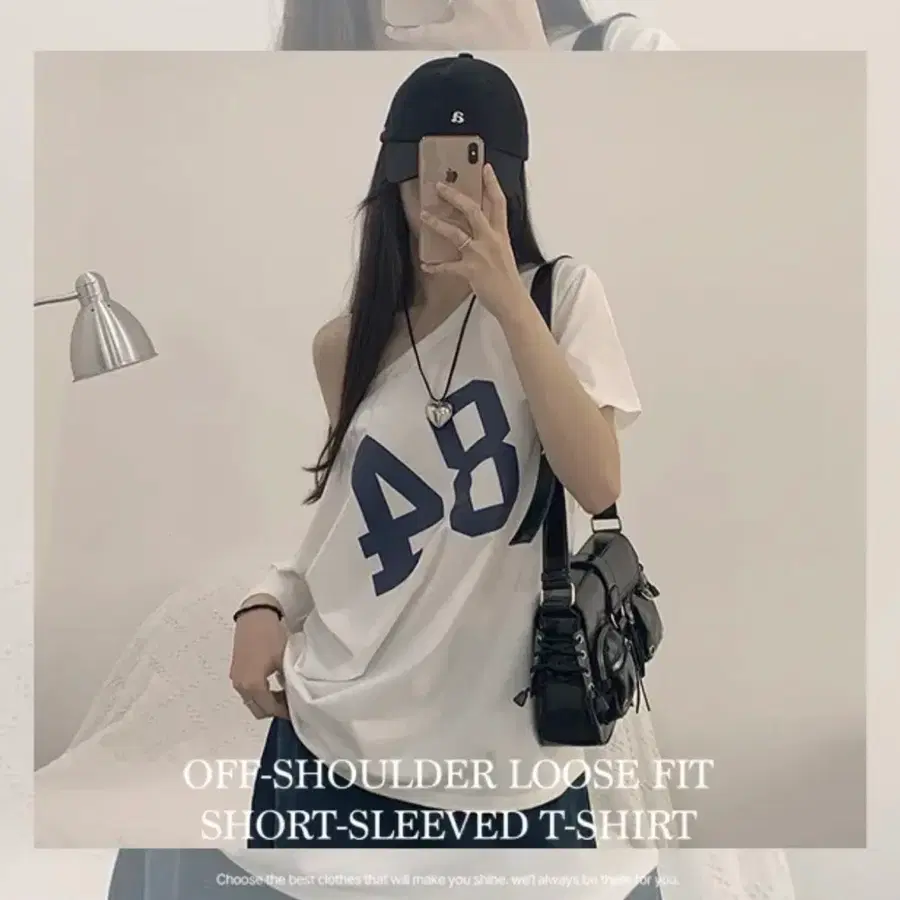 에이블리 오프숄더 84프린팅 반팔티셔츠