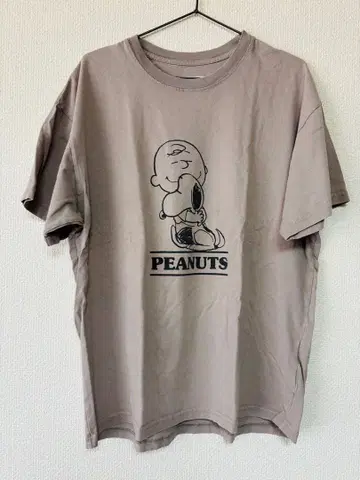 프릭스스토어 PEANUTS 워시 가공 티셔츠 베이지