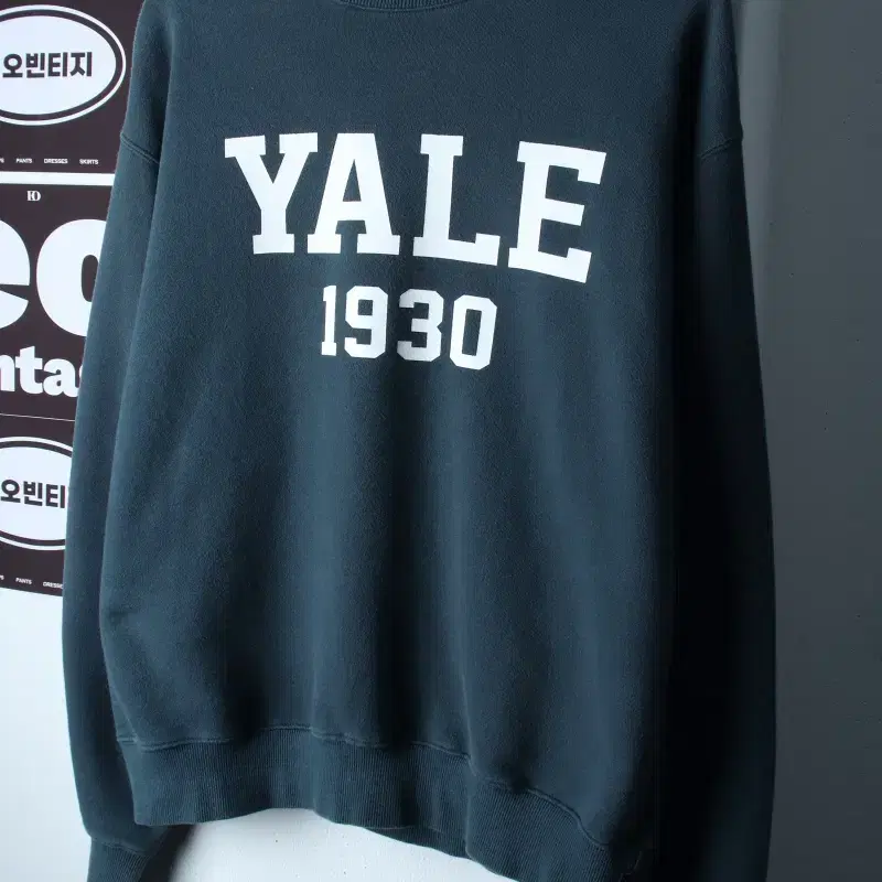 (L-XL) 예일 맨투맨 티셔츠 빅로고 그린 올드스쿨-H38059
