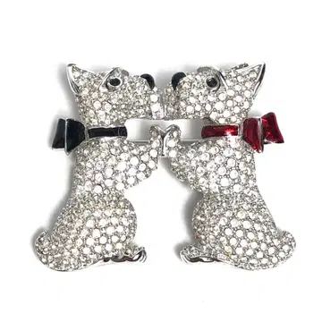 [ 새상품급 ] SWAROVSKI 스와로브스키 브로치 코사지 테리어 개