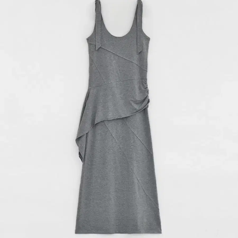 다이애그널 DOUBLE LAYERED LONG DRESS (melange grey)