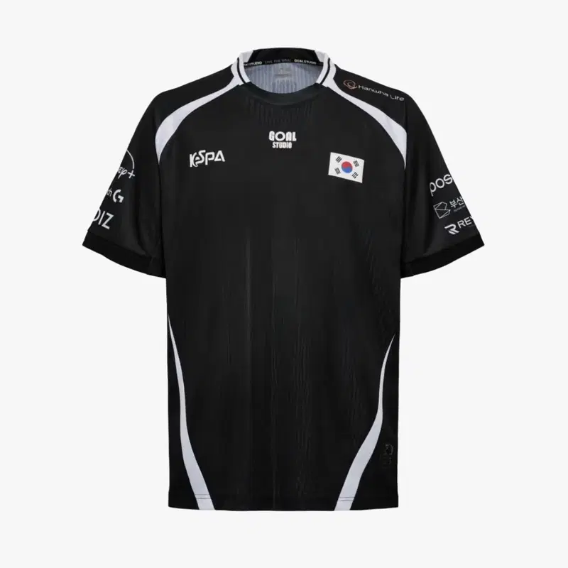 3XL) 구마유시 2026 이스포츠 아시안게임 국가대표 스폰서버전 반팔 유니폼 블랙