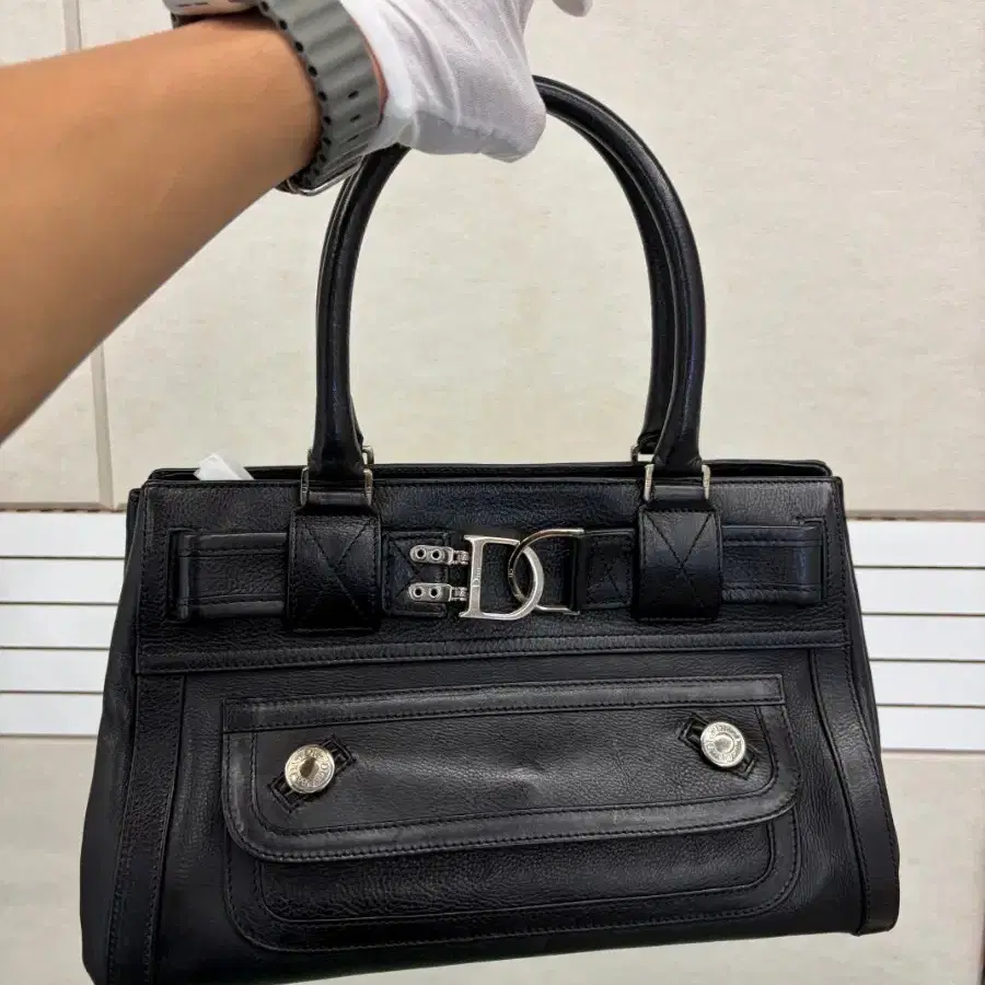 디올 플라이트 레더 토트백
