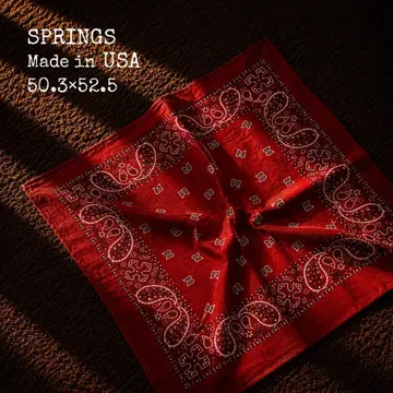 80s USA제 일자 표기 SPRINGS 반다나 레드 셀비지