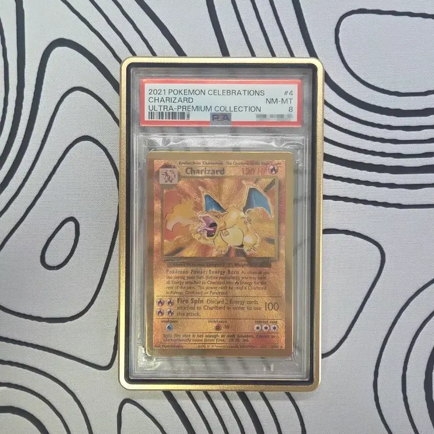 포켓몬카드 북미판 골드 메탈 리자몽 PSA 8