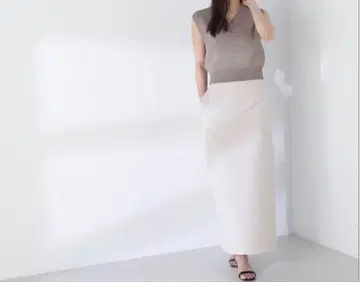 [ 새상품 ] NATURAL BEAUTY 린넨라이크 와이드 벨트 내로우 스커트 BE