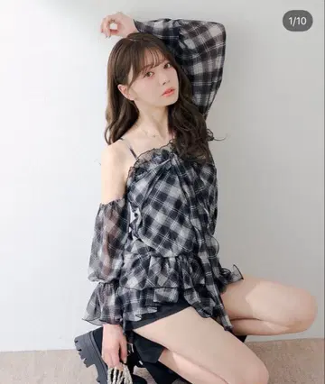 CHICO 드롭 디자인 오프숄더 튜닉