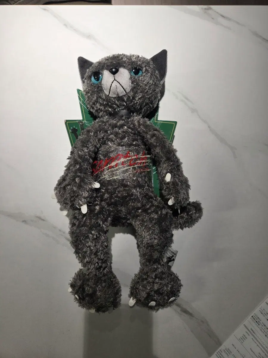 스크래치 고양이 인형 그레이 L 38cm