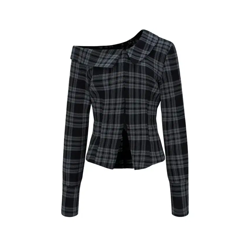 보헤미안서울 ONE SHOULDER SLIM-FIT SHIRT, CHECK BLACK M사이즈 판매