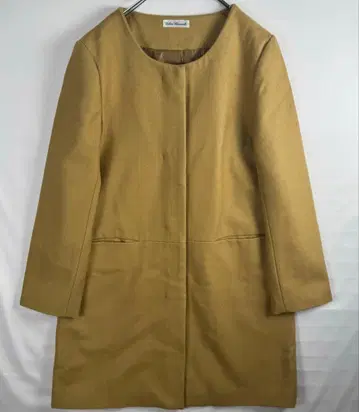 어반 리서치 울 혼방 노카라 롱 코트 카멜 깔끔한 출퇴근