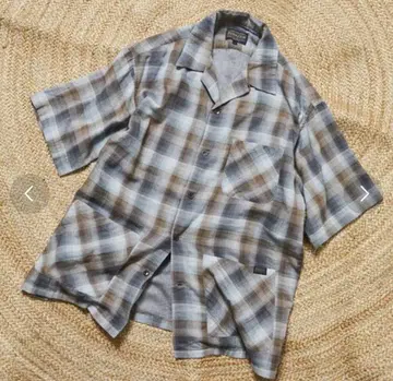 PENDLETON 반팔 체크 셔츠 오픈 카라