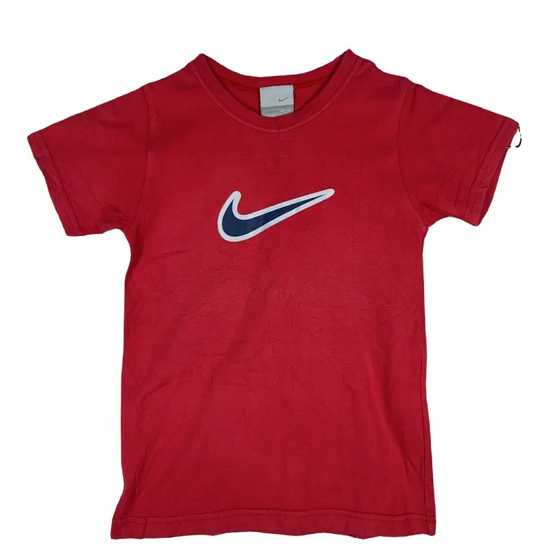 NIKE 키즈 아동 나이키 레드 반팔 티 [100/140] 코튼 혼방