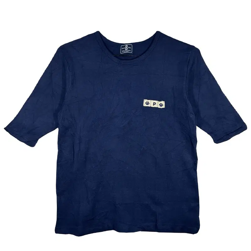 네이비 와펜 기본 반팔 티 [M~L] 캐주얼 데일리코튼 100%
