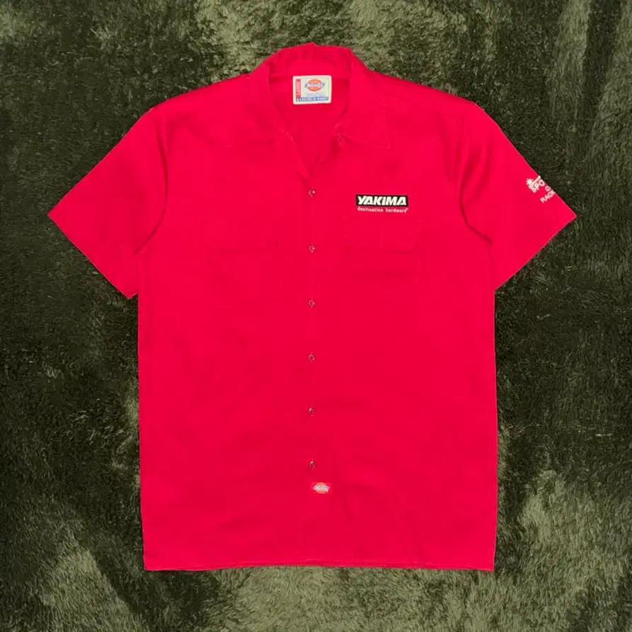 [L] 00s 디키즈 Yakima Sport Chalet 하프 워크 셔츠 레드