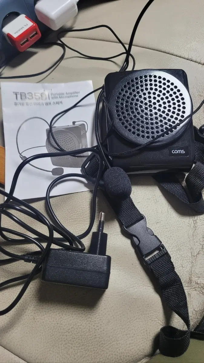 COMS 휴대용 유선 마이크 앰프 스피커 TB350