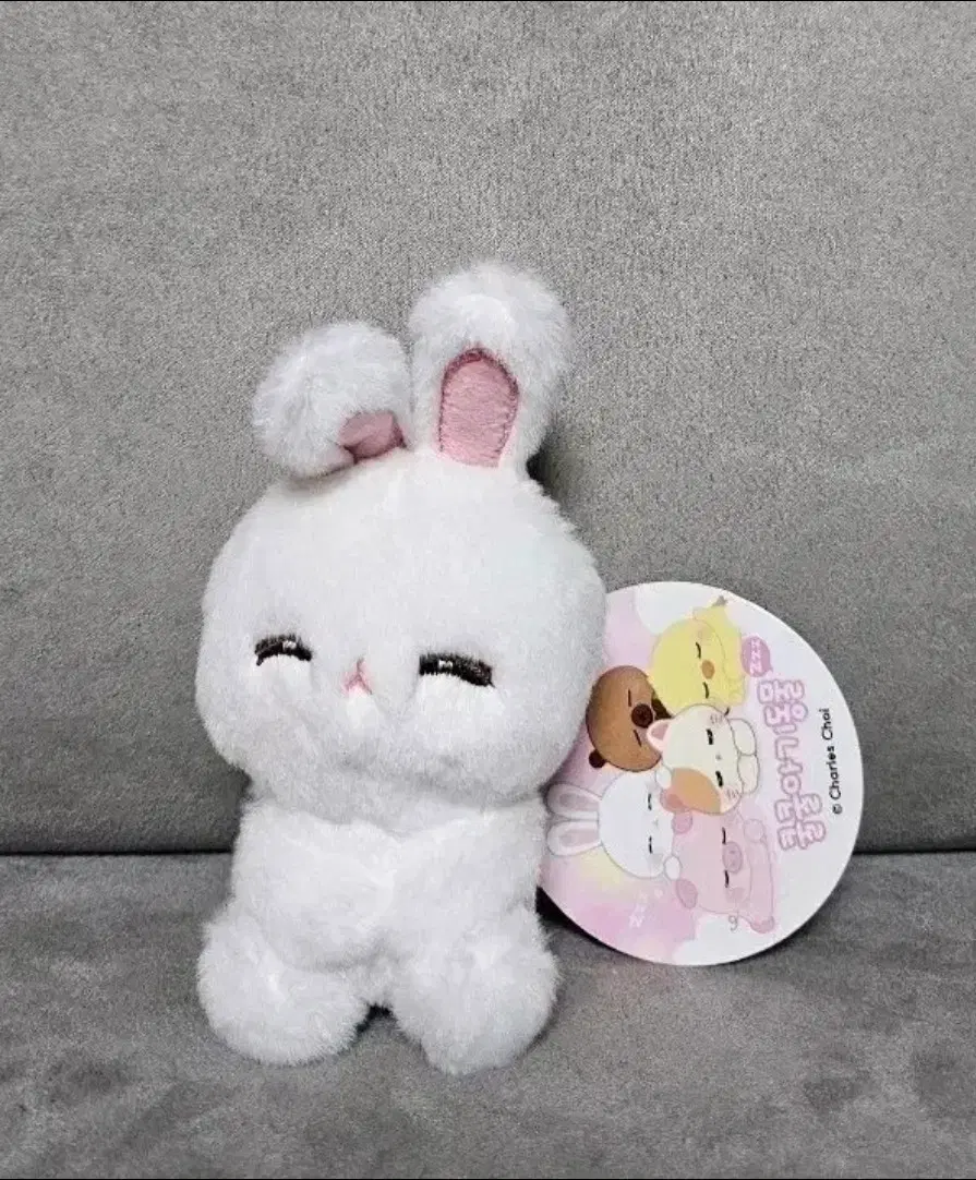 쿨쿨 아기동물 토끼 8cm 키링 인형