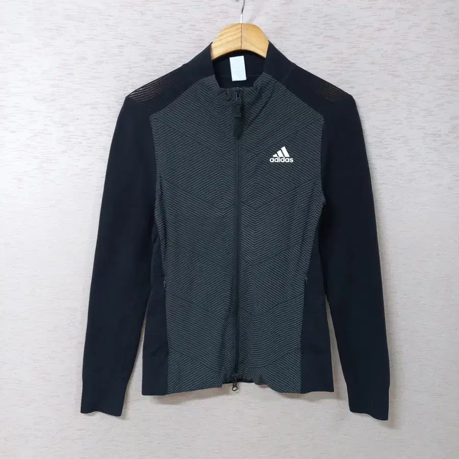 B8-29/아디다스 ADIDAS KNIT JKT  블랙 패턴 집업 니트자켓 봄가을