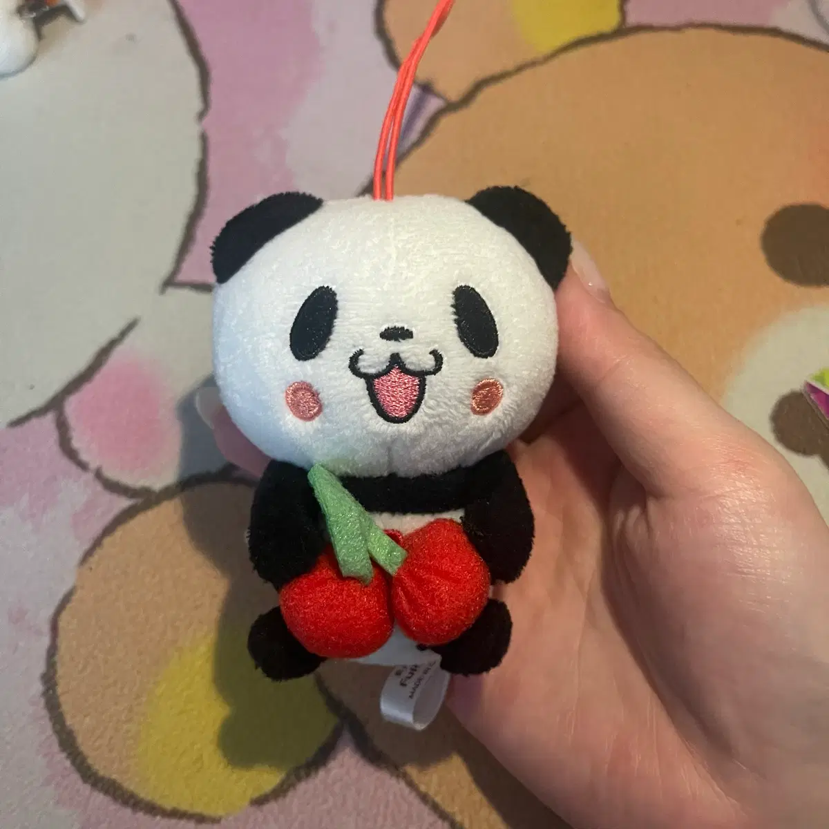 팬더 인형 체리 장식 일본인형 고전문구 캐릭터 굿즈