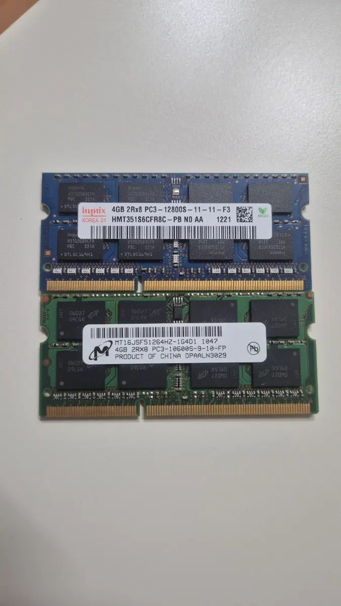 노트북 ddr3 4g * 2개