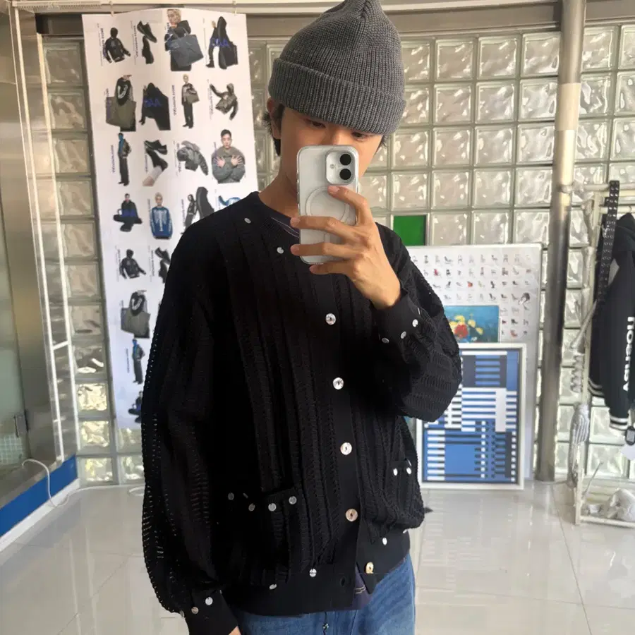 KOOI 코이 shell lace knitcardigan