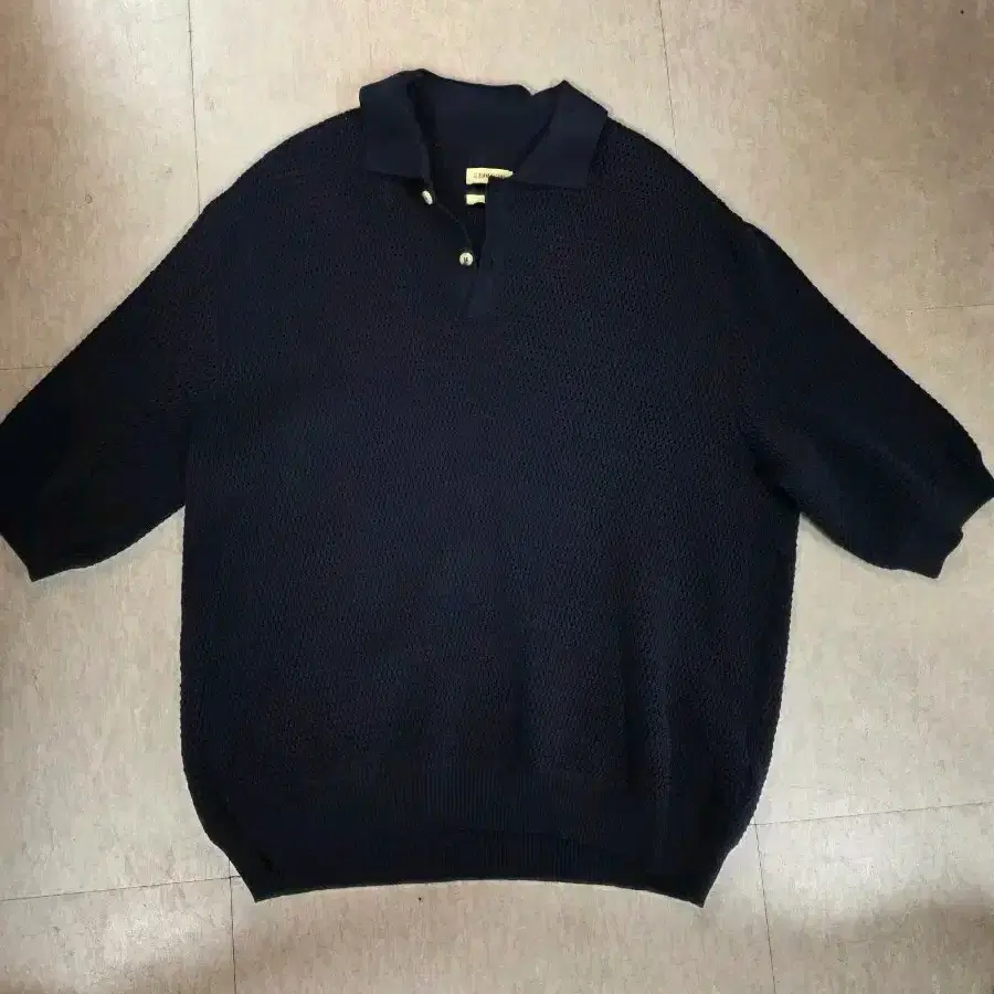 Organic Cotton Short Sleeve Polo Knit / Open Collar Knit (오가닉 코튼 숏슬리브 니트 폴로)