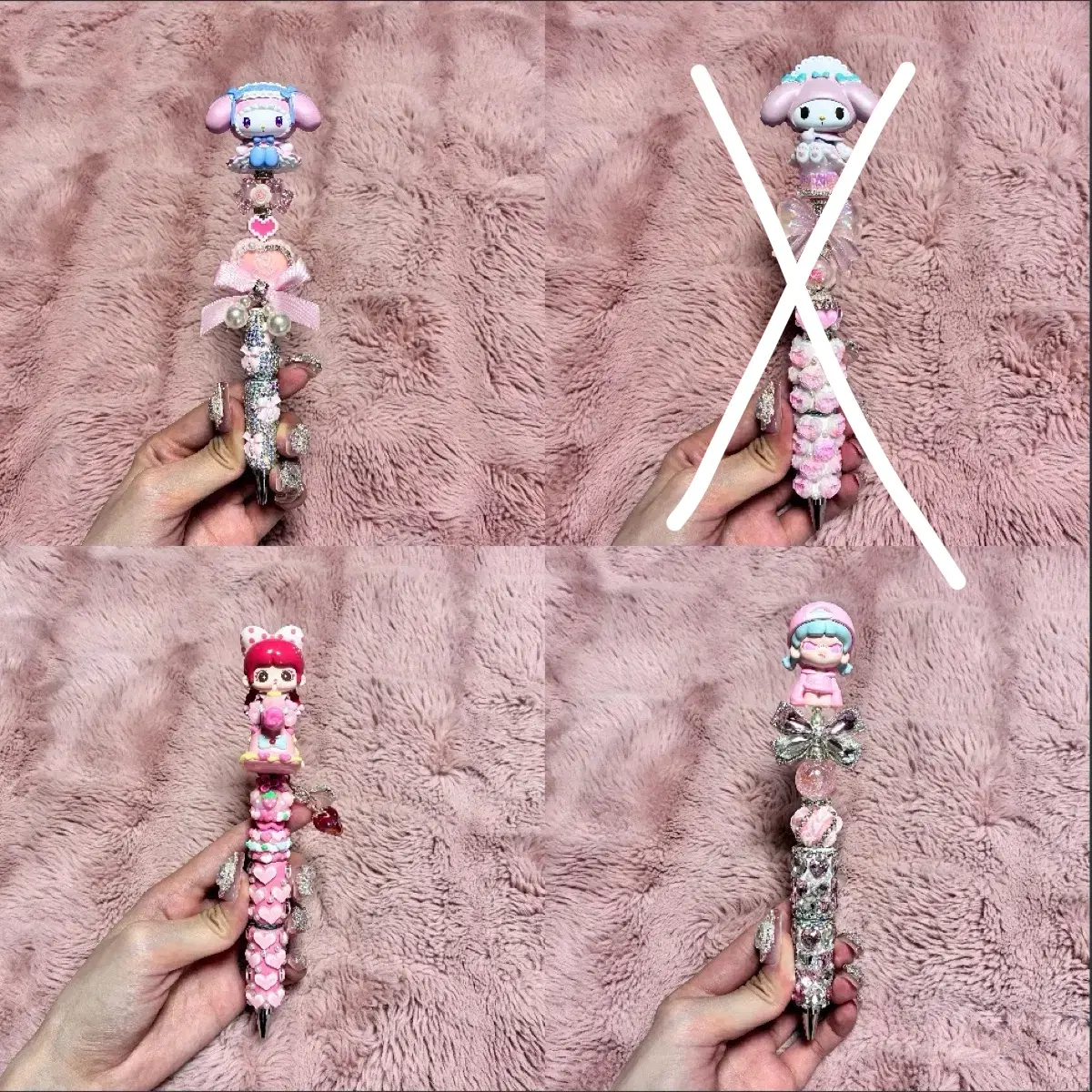 마이멜로디 도라 피규어 볼펜 볼펜꾸미기 비즈 볼펜 핸드메이드 볼펜 볼꾸