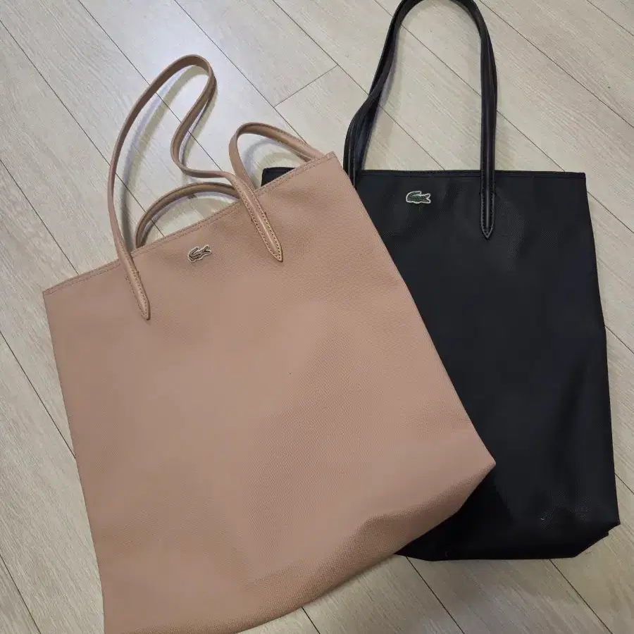 라코스테 세로 쇼퍼백 블랙