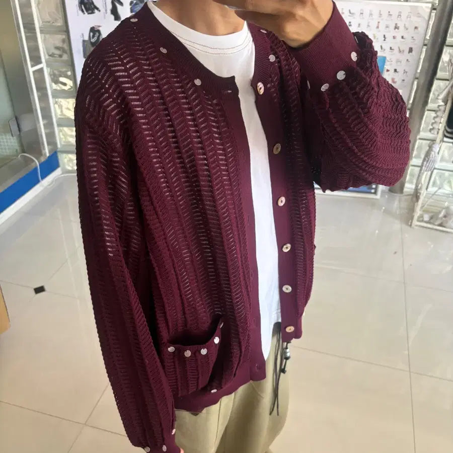 KOOI 코이 shell lace knitcardigan