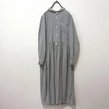 ubasoku 스트라이프 개더 셔츠 원피스