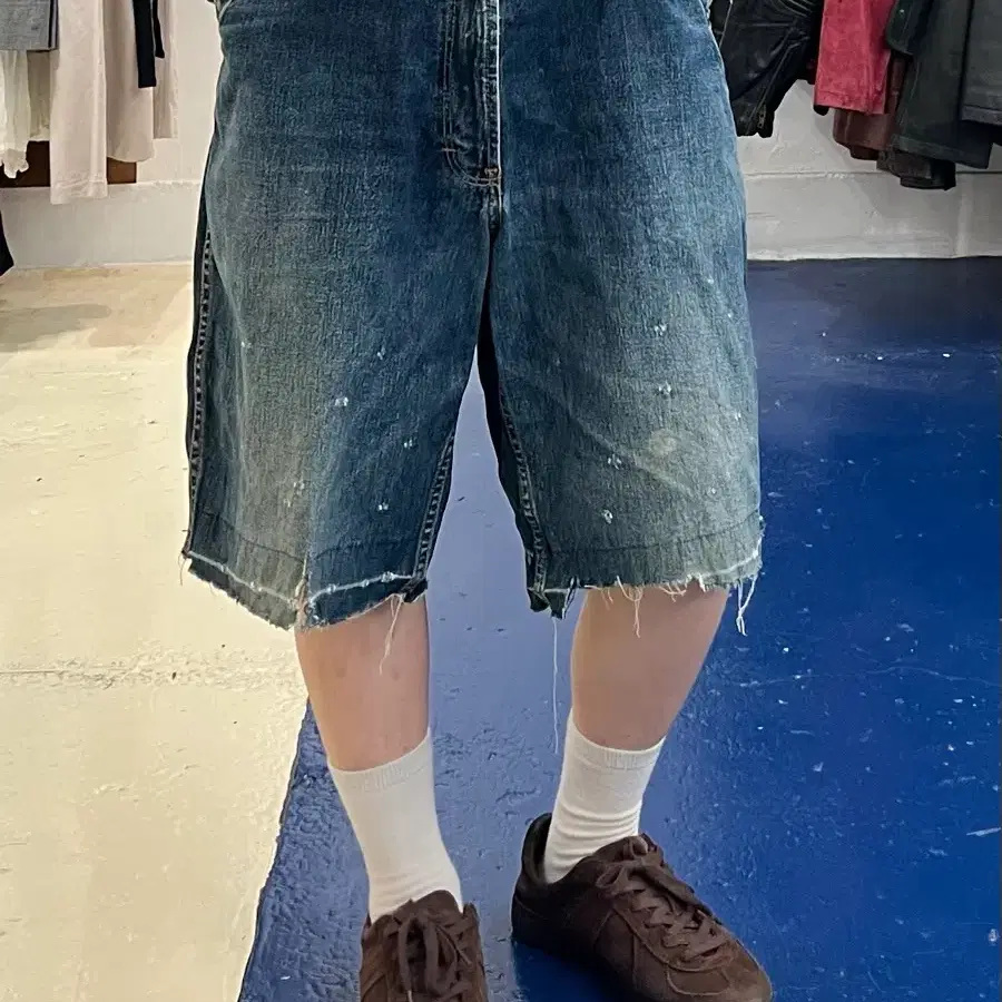 1980s Carhartt 칼하트 100주년 디스트레스드 커팅 반바지