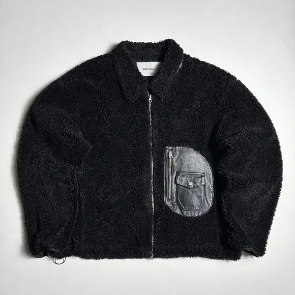 토니웩 블랙 레더 트리밍 플리스 자켓 R3599