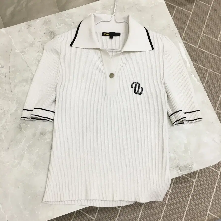 MAJE 마쥬 자수 반팔 니트 1