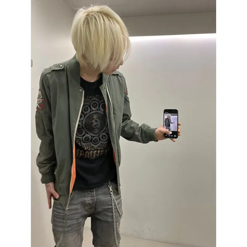 쇼트 밀리터리 워크 봄버 자켓 r4559