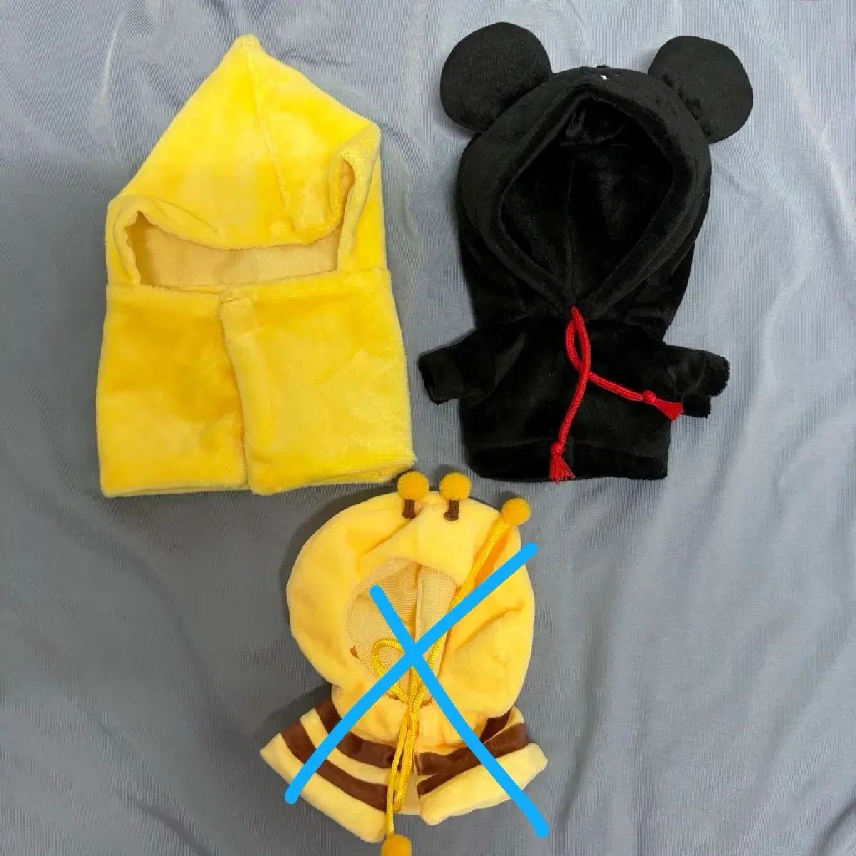 다이소 아이돌 15cm 인형 옷 포대기 꿀벌 망토 미키마우스 후드티